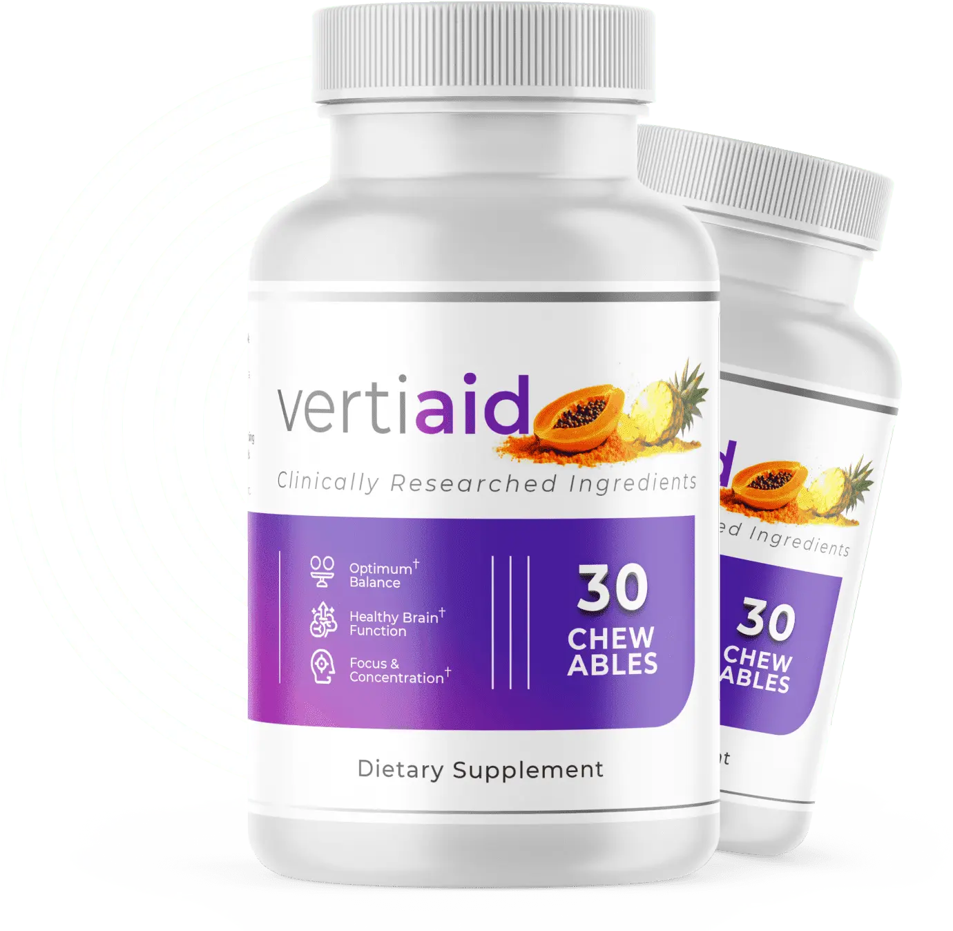 VertiAid supplement bottle with clinically researched ingredients