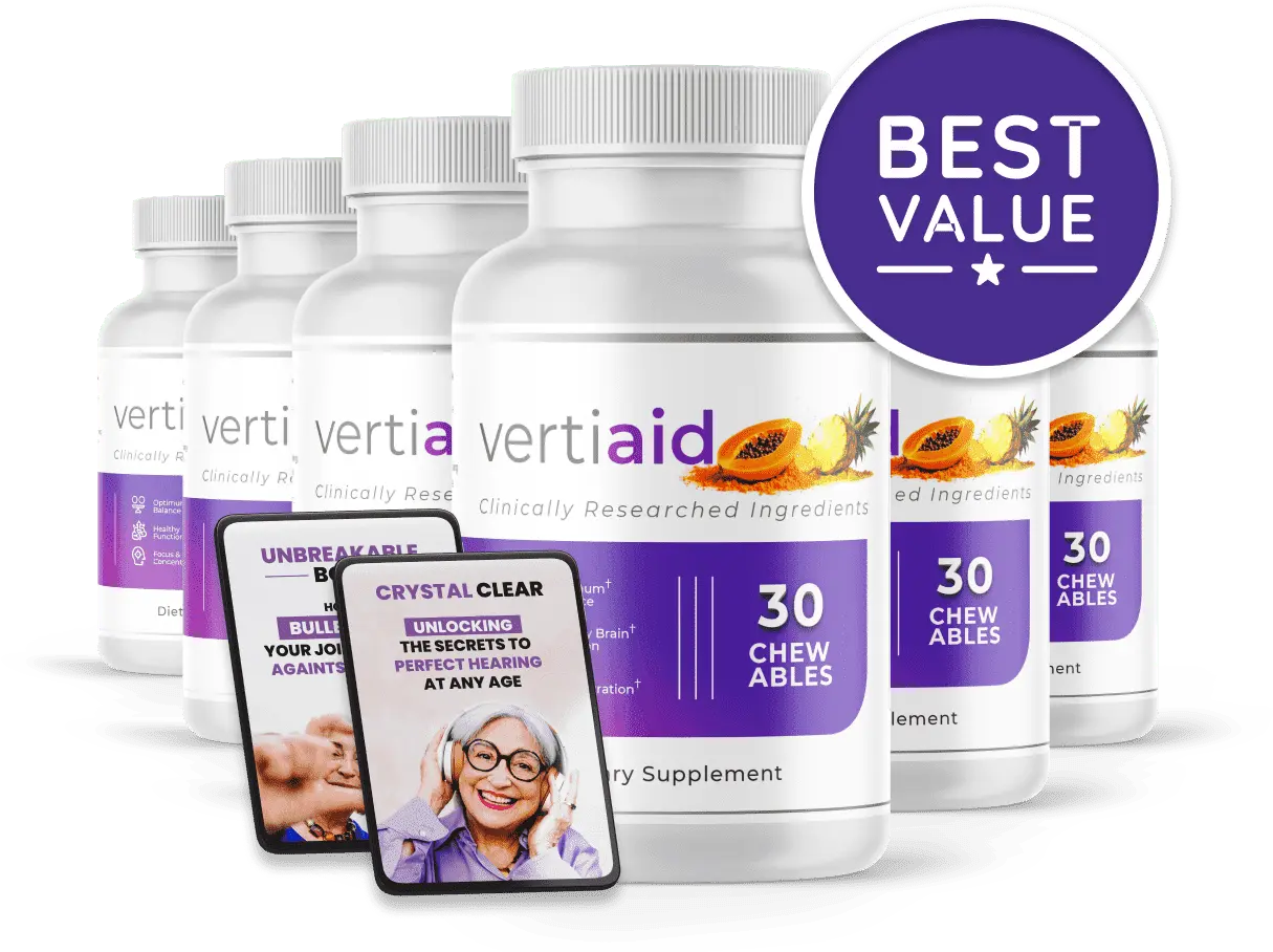VertiAid 6 bottle best value package with 2 free bonuses